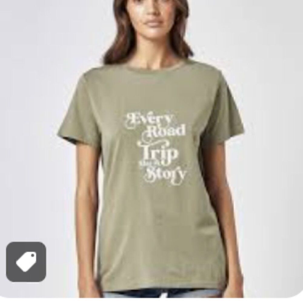 Charlie Holiday Road Trip Everyday tee khaki NWT